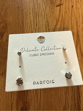 Parfois Cubic Zirconia Stud Earrings Set (pair of 2 ) Black stone